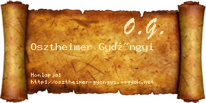 Osztheimer Gyöngyi névjegykártya
